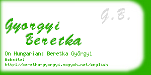 gyorgyi beretka business card